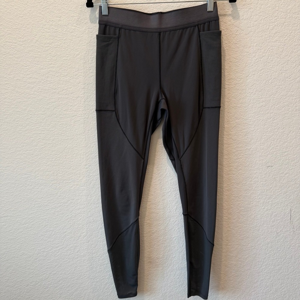 Lululemon Grey Mesh Panel Running Tights with Pockets Size 6
